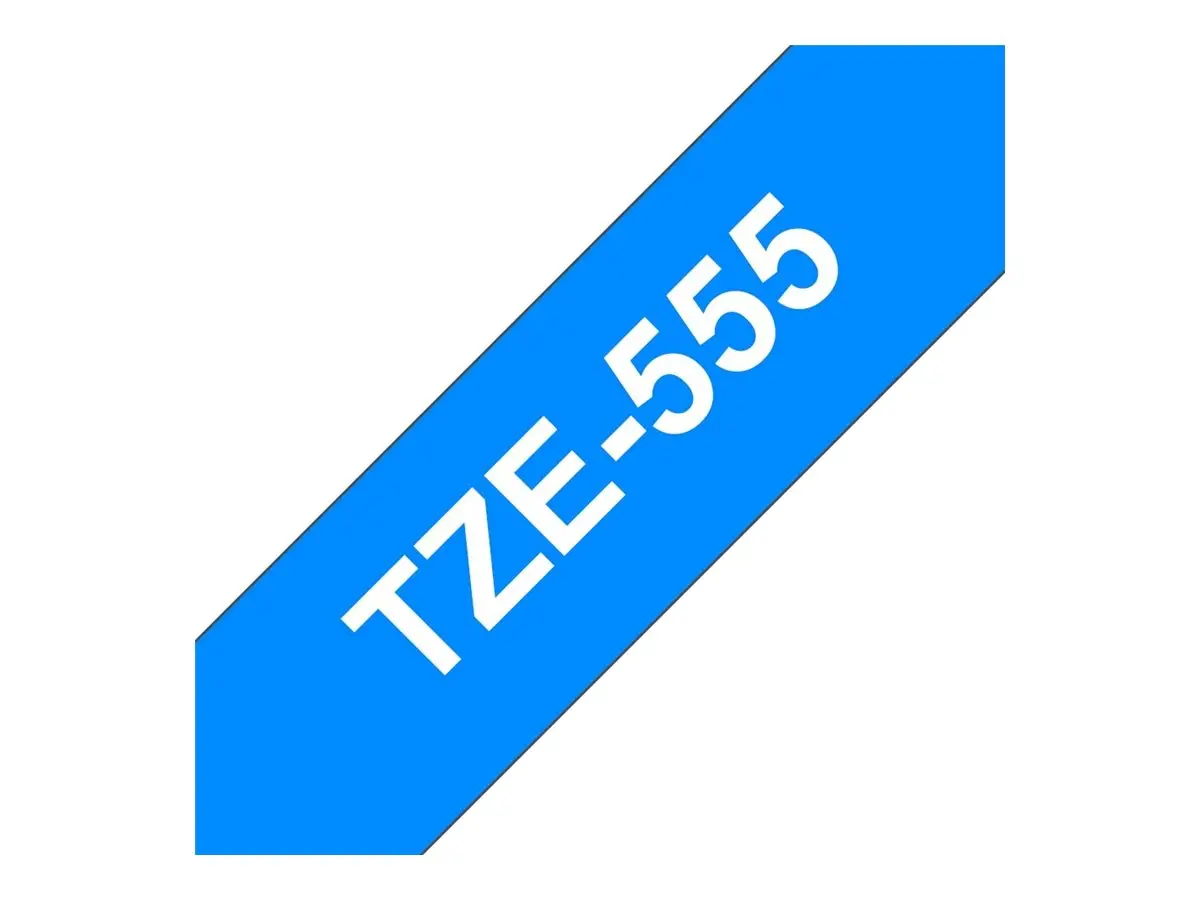 Consumabil, Brother TZe-555 Casetă de etichete – Alb pe albastru, lățime 24mm - image 1
