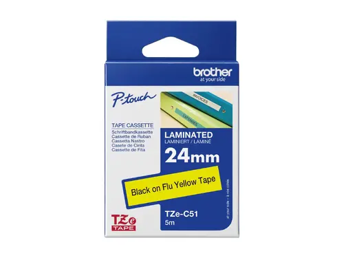 BROTHER P-Touch TZE-C51 negru pe galben neon 24mm - 2