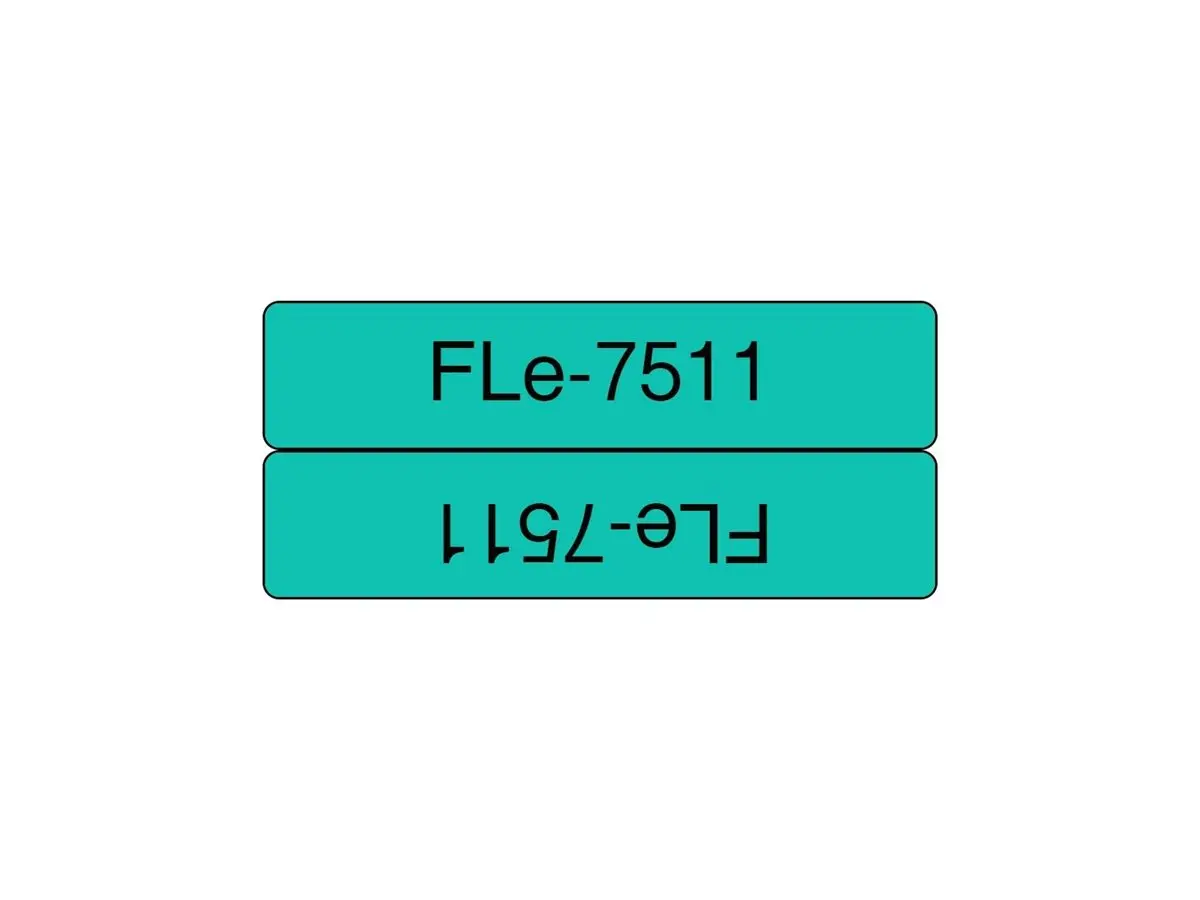 BROTHER FLe-7511 21MMX45MM Black on White Flag Tape for Brother P-touch D800W P900W P950NW - image 1