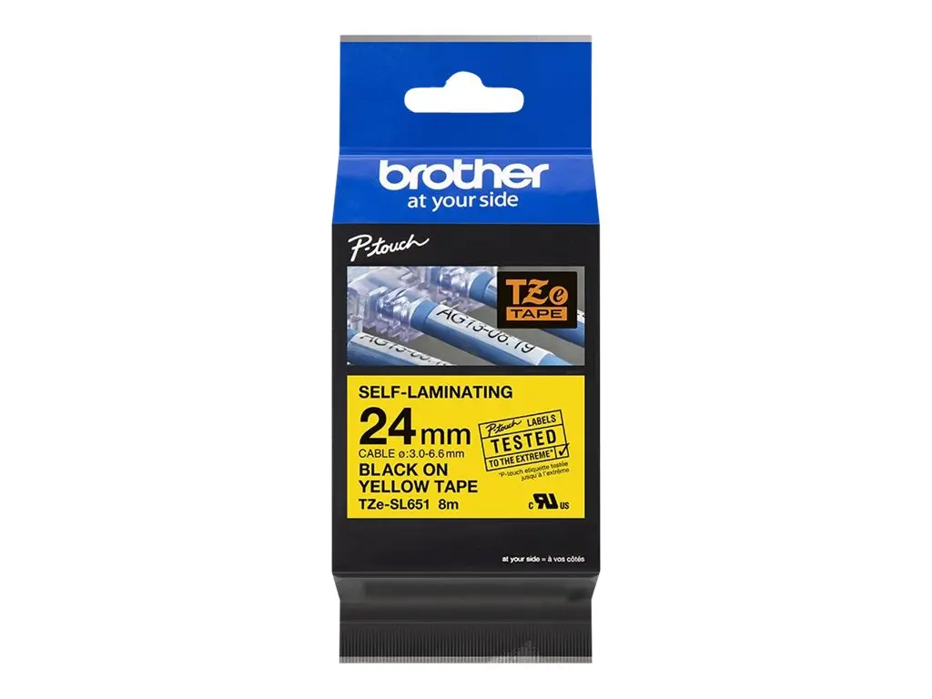 BROTHER TZeSL651 tape Black on Yellow 24mm - image 2