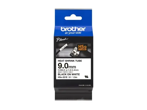 Αναλώσιμο, Brother HSe-221E 9mm Μαύρο σε λευκό Θερμοσυστελλόμενη ταινία - 2