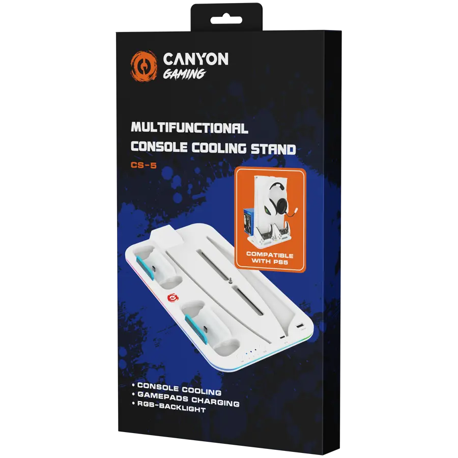 CANYON cooling stand CS-5 RGB PS5 Slim Charge White - image 3