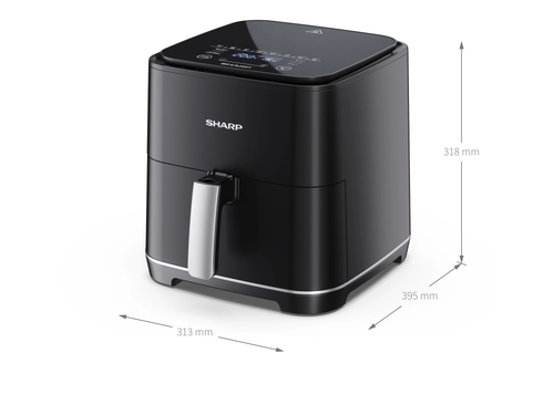 Уред за здравословно готвене, Sharp AF-GS552AE-B Air Fryer, 5.5L Frying Basket, 1650 W, Digital Programme Control, 8 Pre-set Programmes, Pre-heat, Reheat, Keep warm, Cook from frozen, Black - image 3