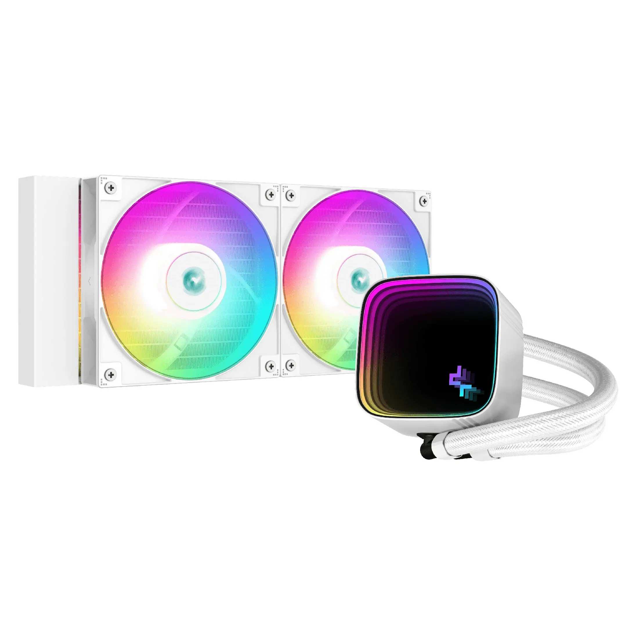 DeepCool răcire cu apă LS520 SE White - Addressable RGB, design cu oglindă infinită - LGA1700/AM5