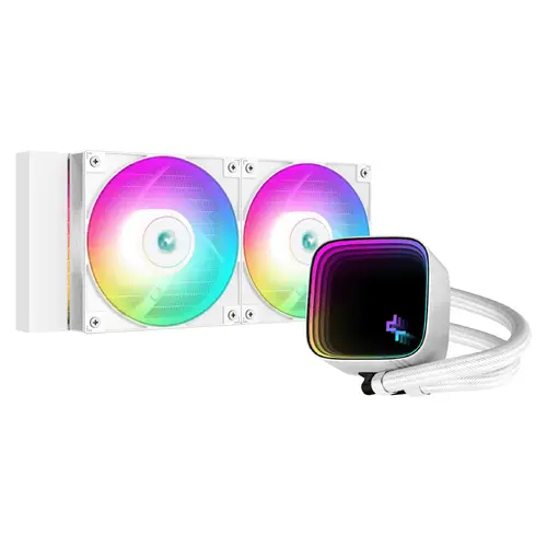 DeepCool υδρόψυξη LS520 SE White - Addressable RGB, σχεδιασμός καθρέφτη άπειρου - LGA1700/AM5 - 1