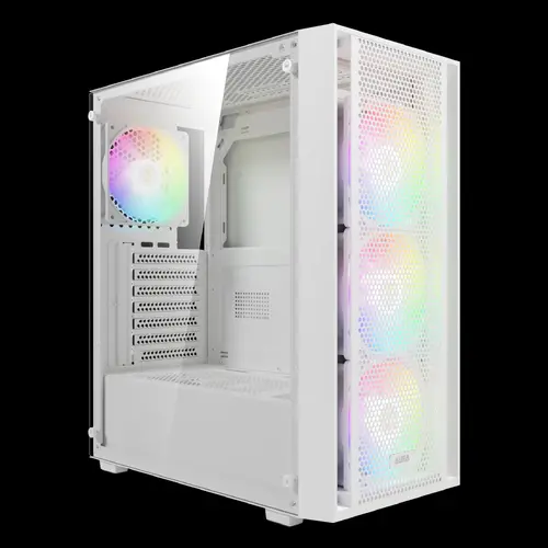 Gamdias κουτί Θήκη ATX - AURA GC2 Elite White - Mesh, RGB, Ψημένο γυαλί - 4