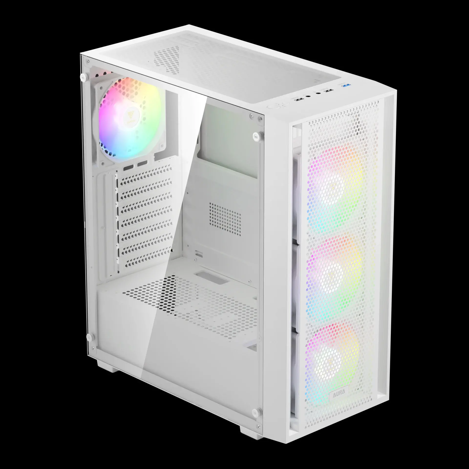 Gamdias carcasă Carcasă ATX - AURA GC2 Elite White - Mesh, RGB, Sticlă securizată - image 5