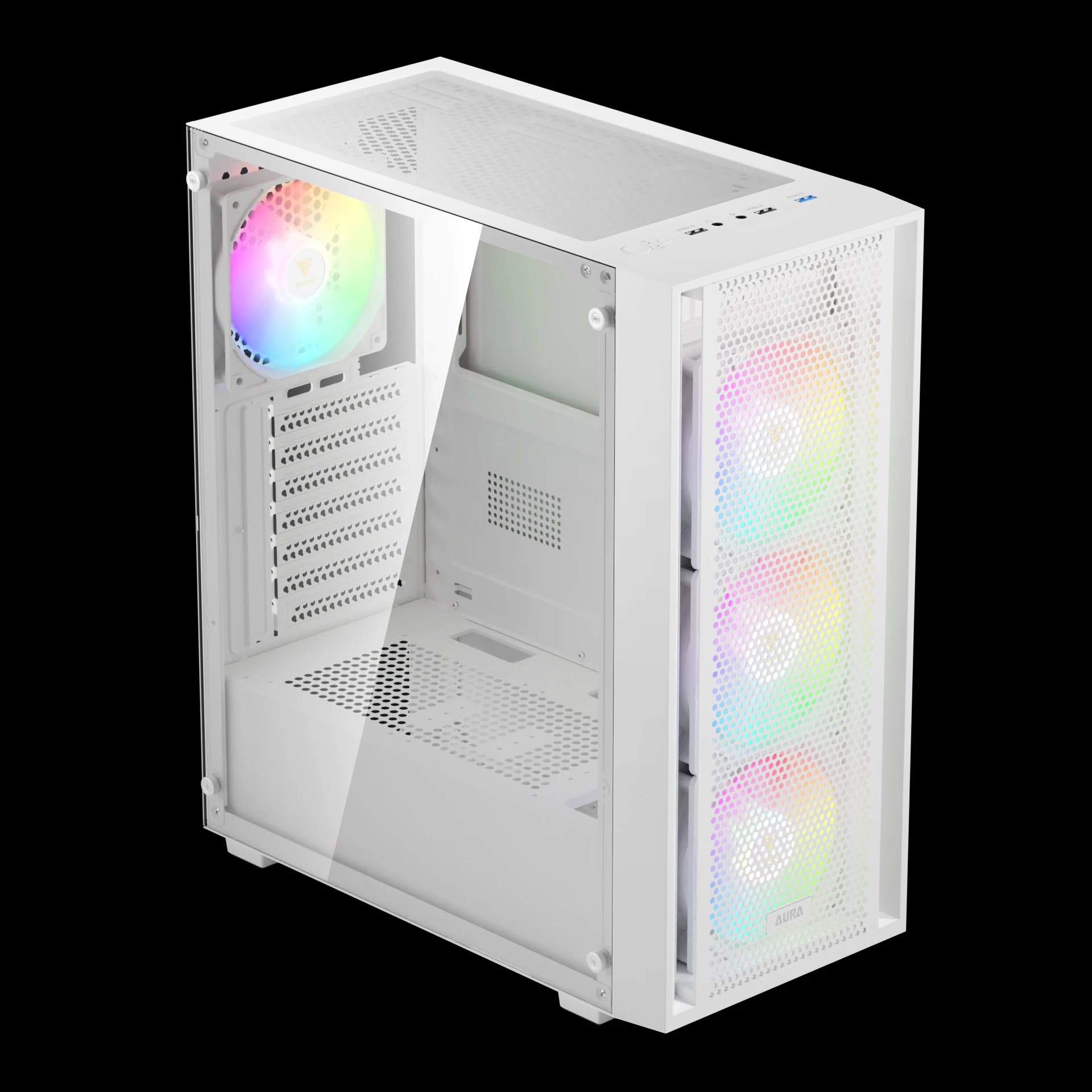 Gamdias кутия Case ATX - AURA GC2 Elite White - Mesh, RGB, Tempered Glass - image 5