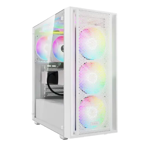 Gamdias κουτί Θήκη ATX - AURA GC2 Elite White - Mesh, RGB, Ψημένο γυαλί - 1