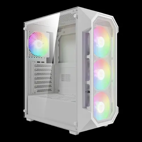 Gamdias κουτί ATX - AURA GC1 Elite White - Mesh, RGB, Tempered Glass - 2