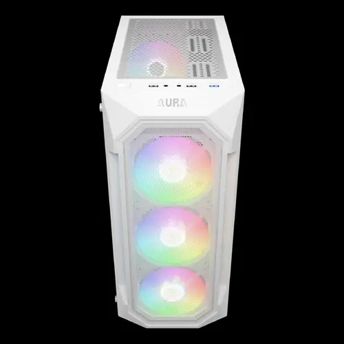 Gamdias carcasă ATX - AURA GC1 Elite White - Mesh, RGB, Tempered Glass - 3