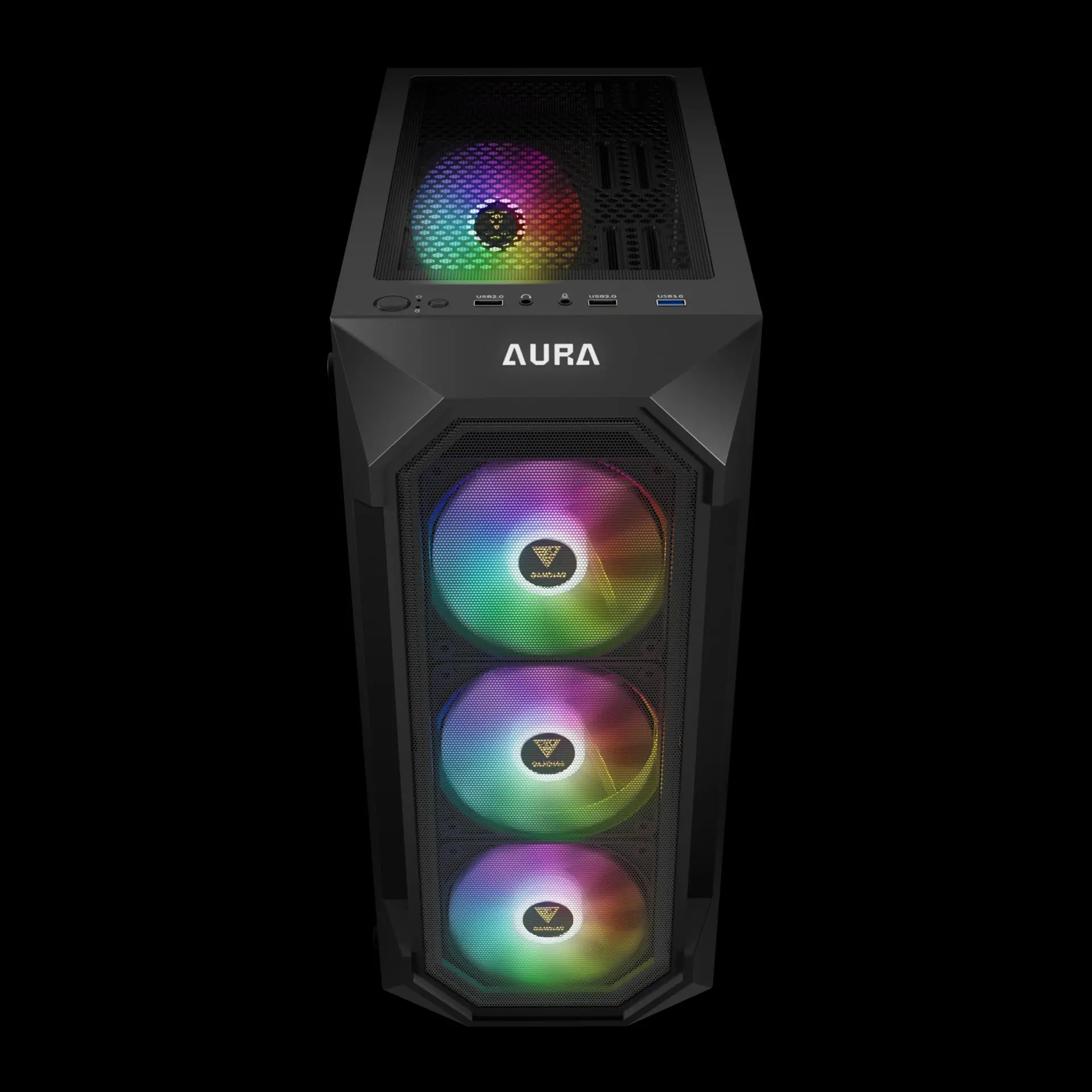 Gamdias carcasă Carcasă ATX - AURA GC1 Elite - Mesh, RGB, Sticlă securizată - image 2