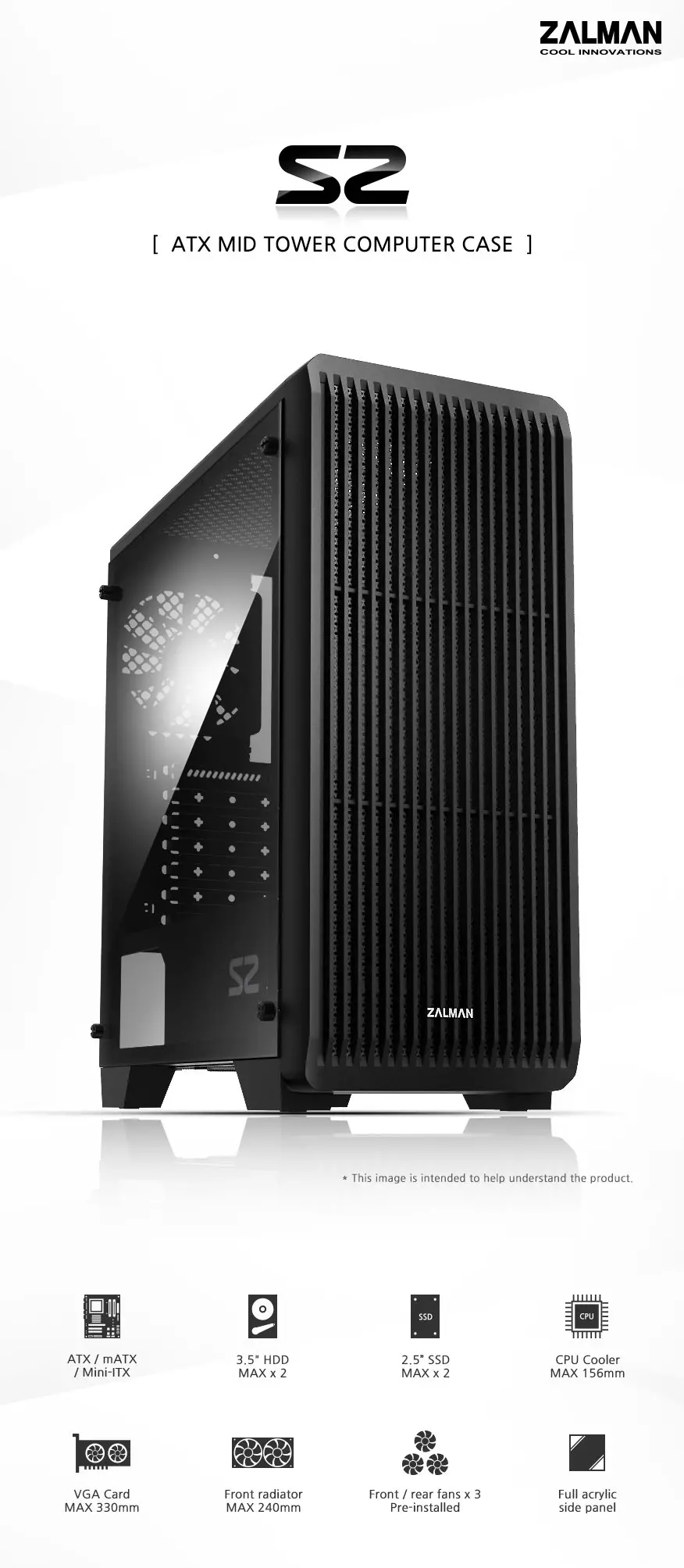 Zalman кутия за компютър Case ATX - ZM-S2 - image 4