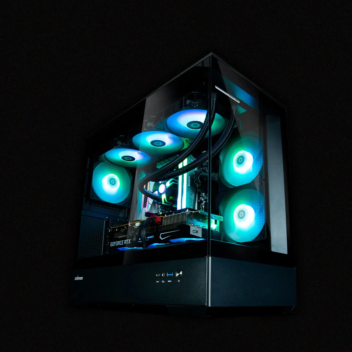 Zalman кутия Case mATX - P30 Black - aRGB, Tempered Glass - image 12