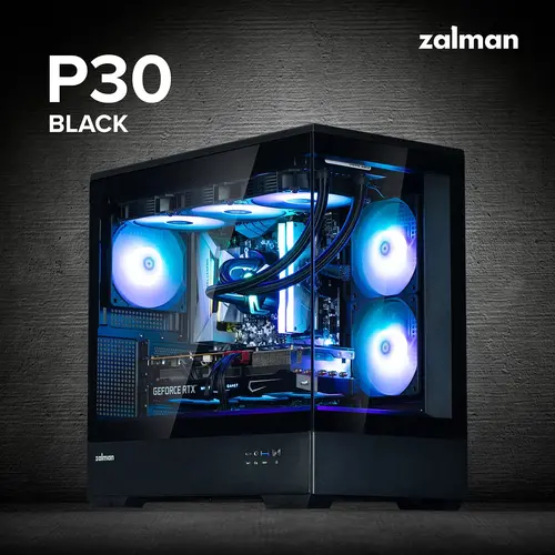 Zalman κουτί mATX - P30 Black - aRGB, Tempered Glass - 15