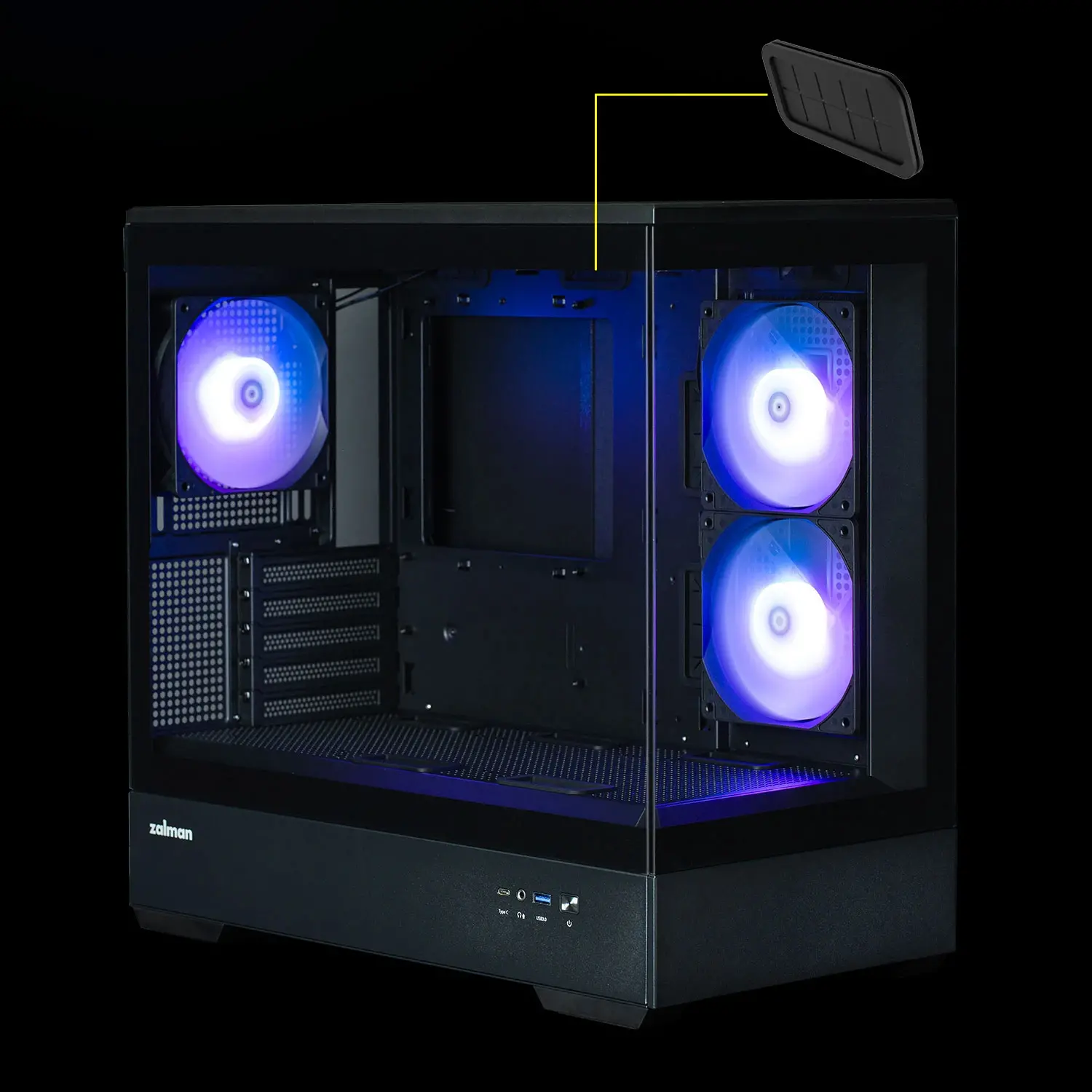 Zalman кутия Case mATX - P30 Black - aRGB, Tempered Glass - image 17