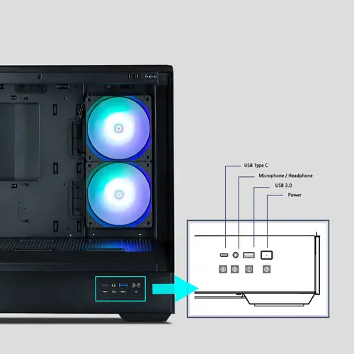 Zalman кутия Case mATX - P30 Black - aRGB, Tempered Glass - image 20