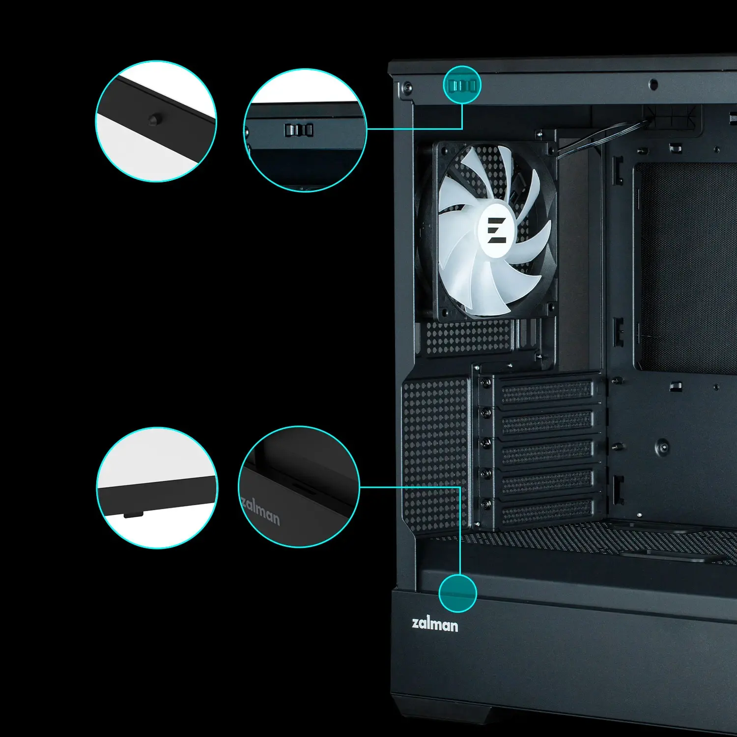 Zalman кутия Case mATX - P30 Black - aRGB, Tempered Glass - image 28