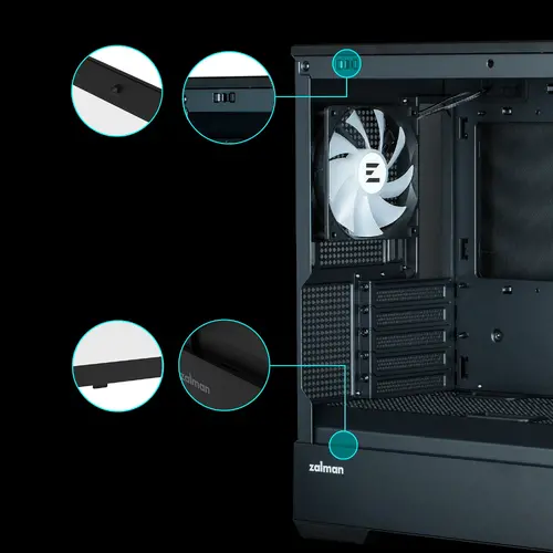 Zalman кутия Case mATX - P30 Black - aRGB, Tempered Glass - image 28