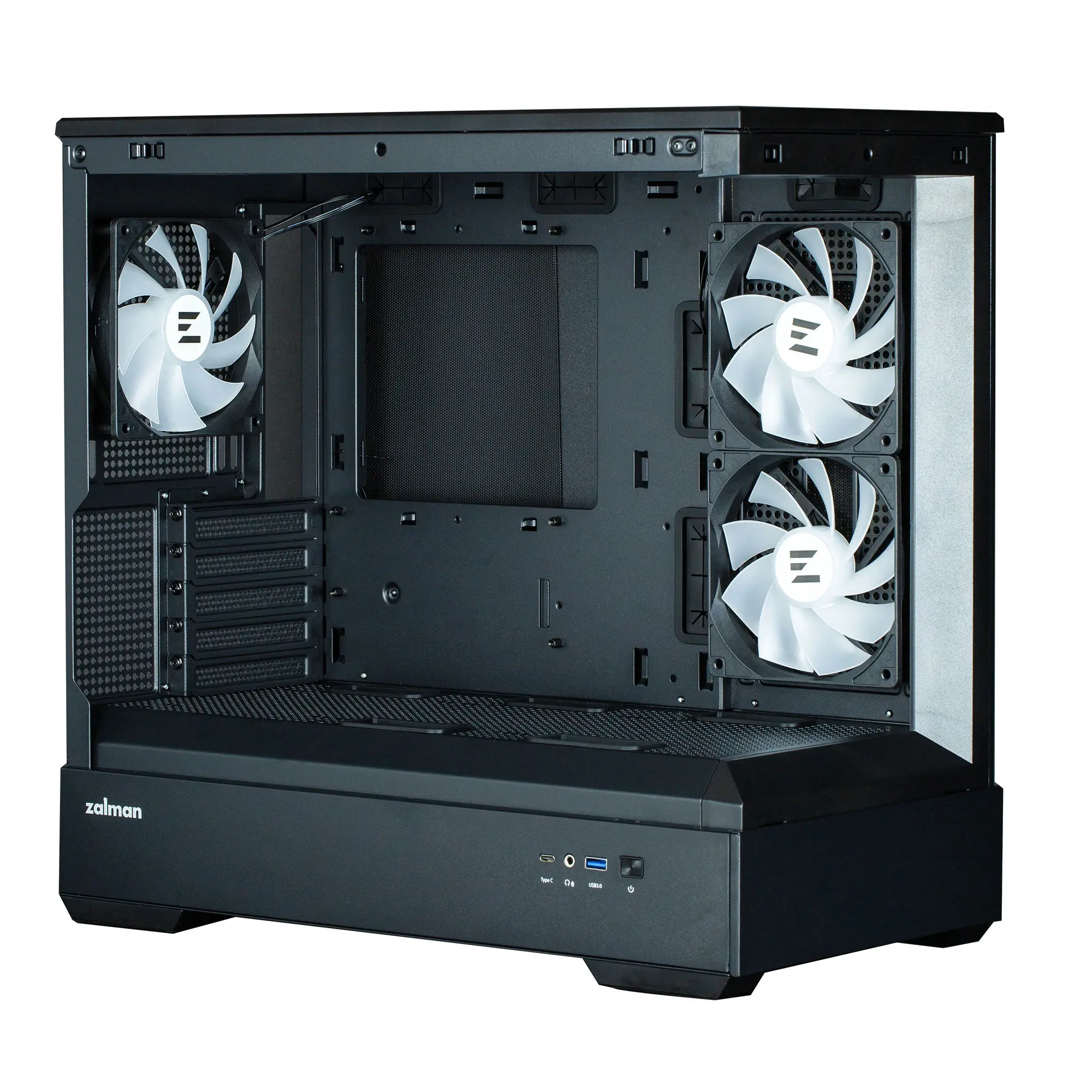 Zalman кутия Case mATX - P30 Black - aRGB, Tempered Glass - image 4