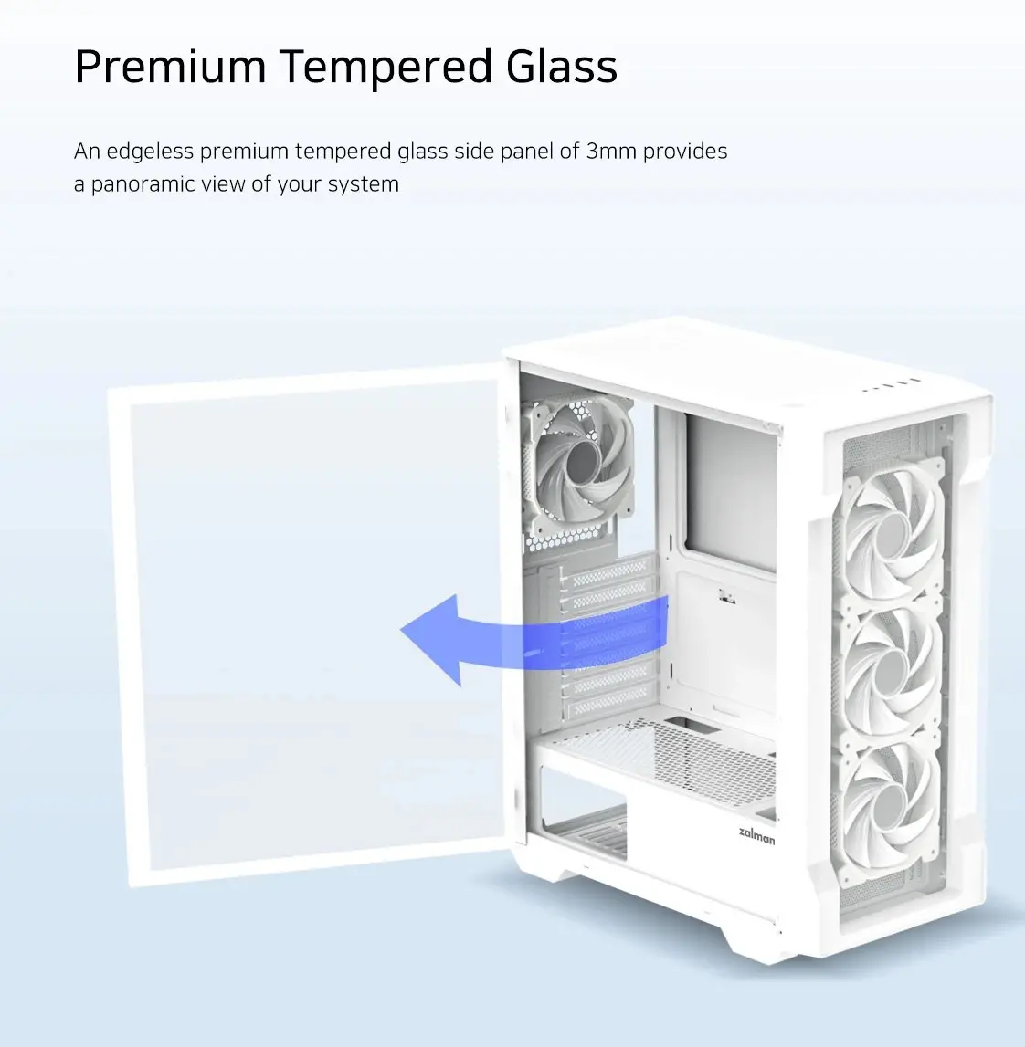 Zalman кутия Case ATX - I3 NEO TG White - aRGB, Tempered Glass - image 10