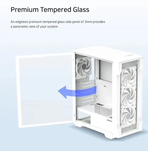 Zalman кутия Case ATX - I3 NEO TG White - aRGB, Tempered Glass - image 10