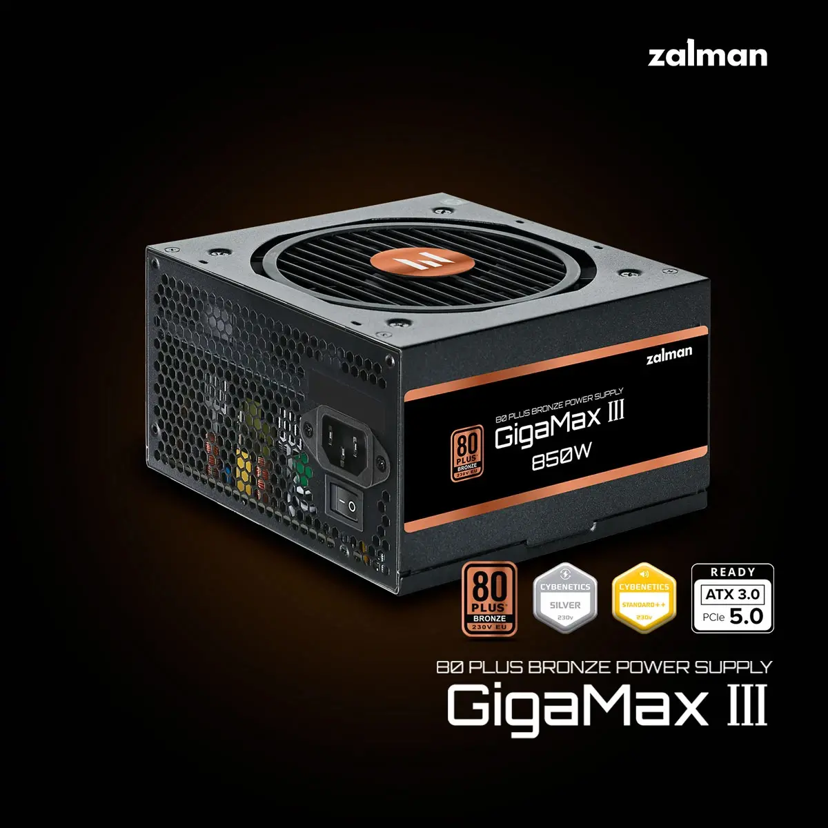 Zalman захранване PSU GigaMax III ATX 3.0 850W Bronze - ZM850-GV3 - image 6