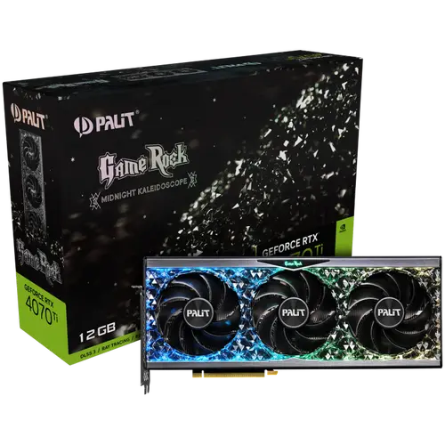 Palit RTX 4070Ti GameRock, 12GB, 192bit GDDR6X, 2310 MHz/ 2610 MHz, PCI-E 4.0, 1x HDMI 2.1, 3x DP1.4a, 1x 16pin power connector, recommended pwr 750W,  NED407T019K9-1045G
