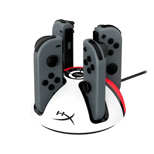 Stație de andocare HyperX ChargePlay Quad 2, pentru controlere Nintendo Switch Joy-Con, Alb/Roșu - 3
