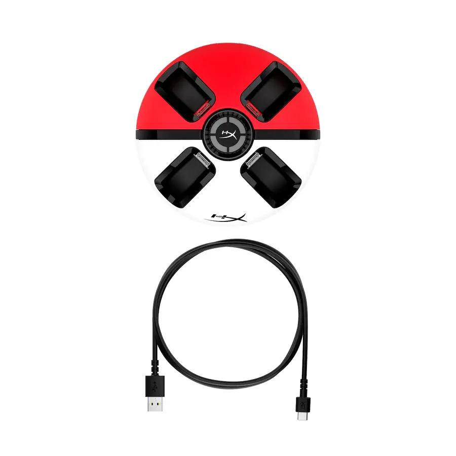 Stație de andocare HyperX ChargePlay Quad 2, pentru controlere Nintendo Switch Joy-Con, Alb/Roșu - image 3