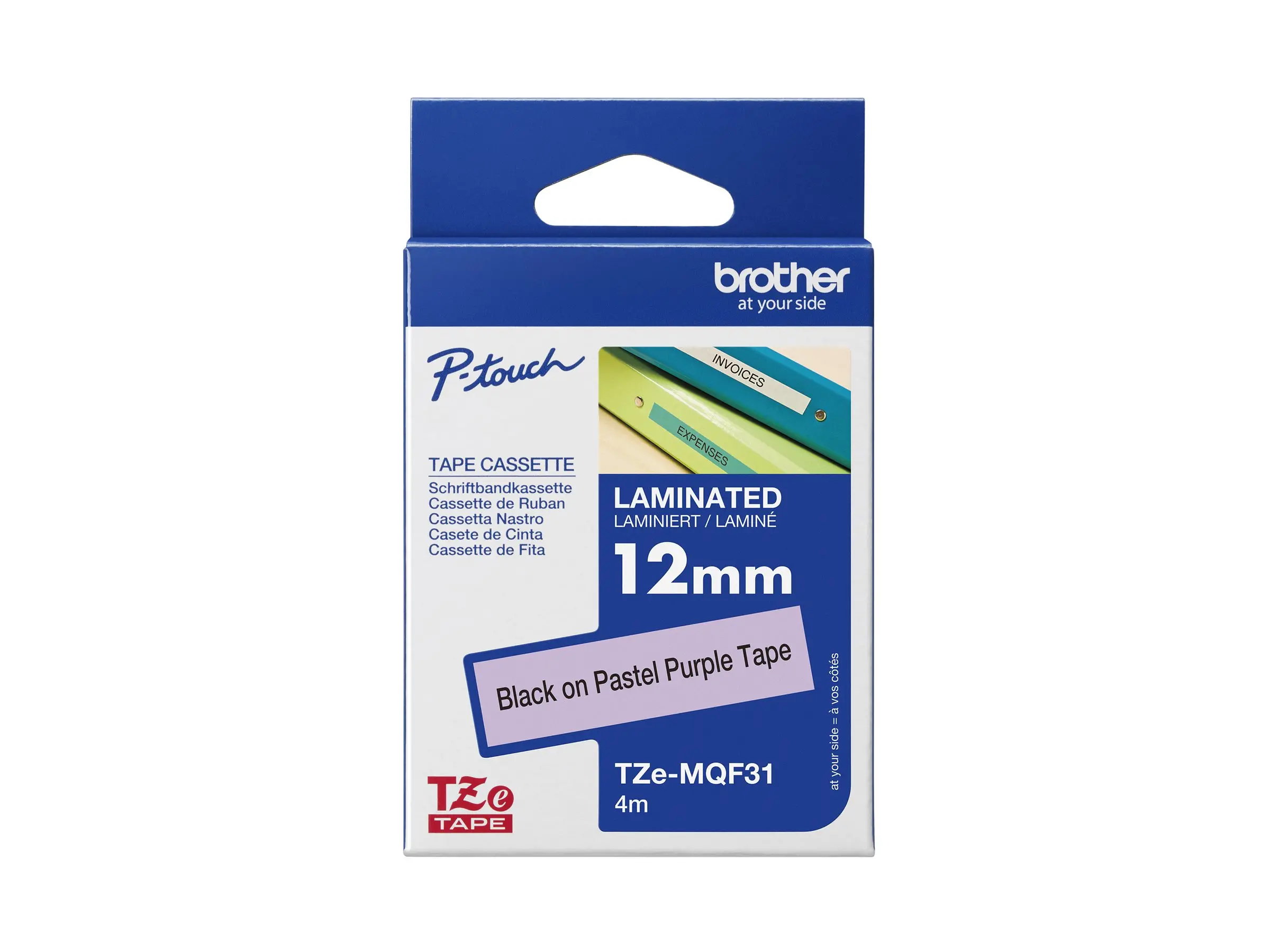 BROTHER TZe-MQF31 tape black/pastel light lilac 12mm/4m - image 3