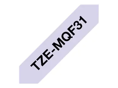 BROTHER TZe-MQF31 ταινία μαύρο/παστέλ ανοιχτό λιλά 12mm/4m - image 3