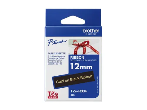 BROTHER P-Touch 12mm black/gold ribbon tape - 3