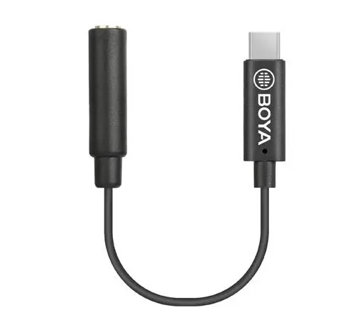 Adaptor BOYA 3.5mm TRS mamă la USB-C tată, 6cm, BY-K4 - 1