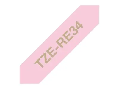BROTHER TZe-RE34 textile tape gold/pink 12mm/4m - image 4