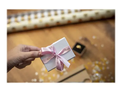 BROTHER TZe-RE34 textile tape gold/pink 12mm/4m