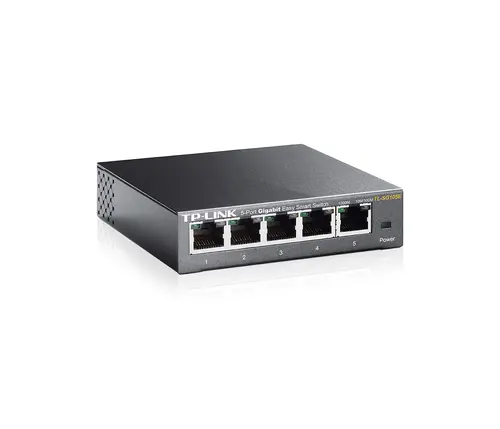TP-Link TL-SG105E 5-Port Gigabit Desktop Easy Smart Switch, 5 10/100/1000Mbps RJ45 ports, MTU/Port/Tag-based VLAN, QoS, IGMP Snooping, Green technology, Metal Casing, Desktop/Wall mount - image 1