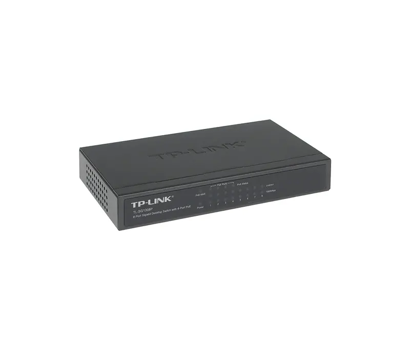 TP-Link TL-SG1008P Switch Gigabit de birou cu 8 porturi și 4 porturi PoE+, sursă de alimentare PoE 64W, suportă putere PoE de până la 30 W pentru - image 2