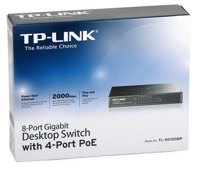 TP-Link TL-SG1008P Switch Gigabit de birou cu 8 porturi și 4 porturi PoE+, sursă de alimentare PoE 64W, suportă putere PoE de până la 30 W pentru - image 4