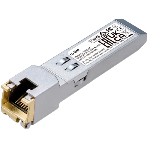 10GBASE-T RJ45 SFP+ ModuleSPEC: 10Gbps RJ45 Copper Transceiver, Plug and Play with SFP+ Slot, Support DDM (Temperature and Voltage), Up to 30 m Distance (Cat6a or above)