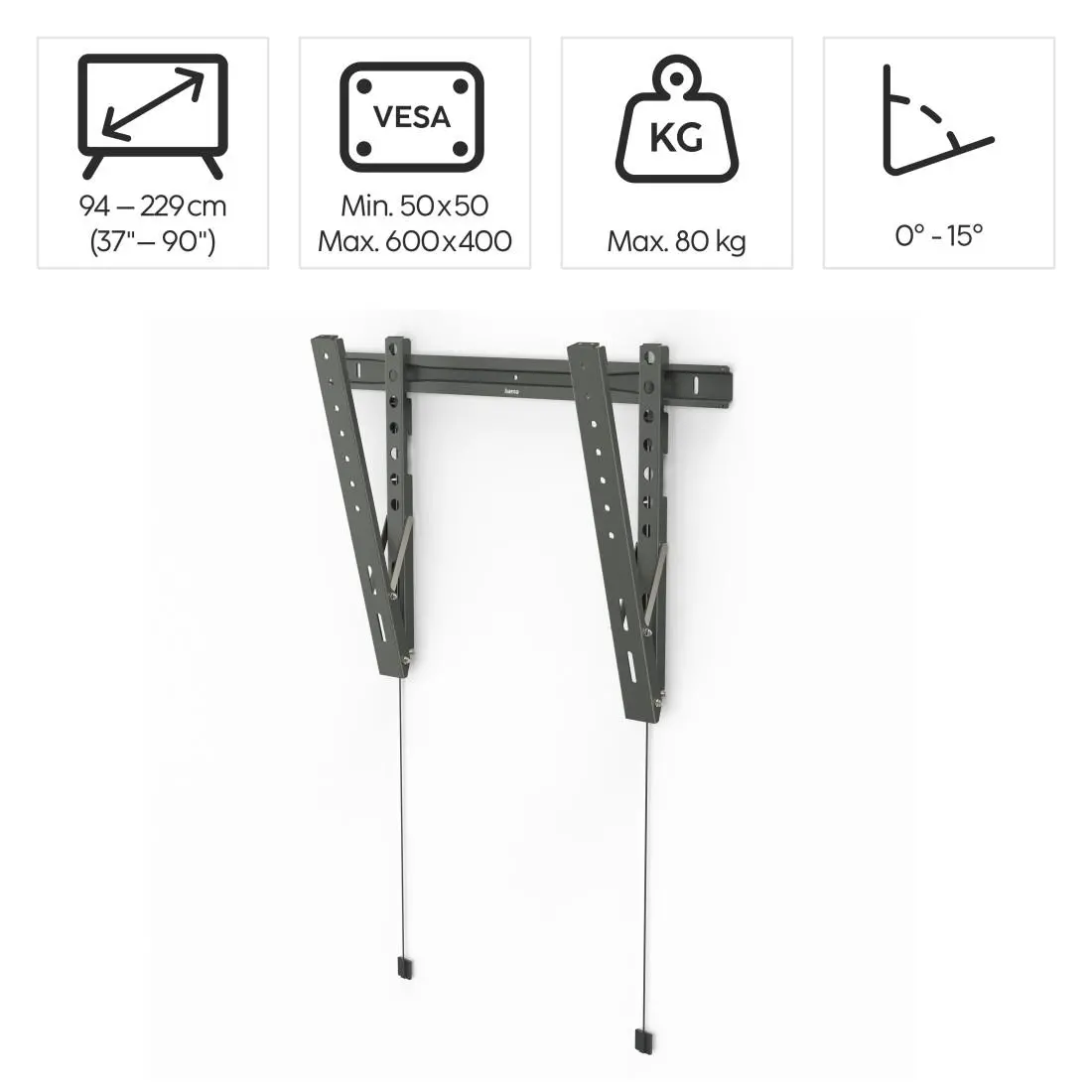 Suport de perete pentru TV Hama TILT "Ultraslim", 229 cm (90"), 220846 - image 5