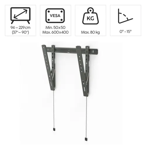 Επιτοίχια βάση τηλεόρασης Hama TILT "Ultraslim", 229 εκ. (90"), 220846 - 6