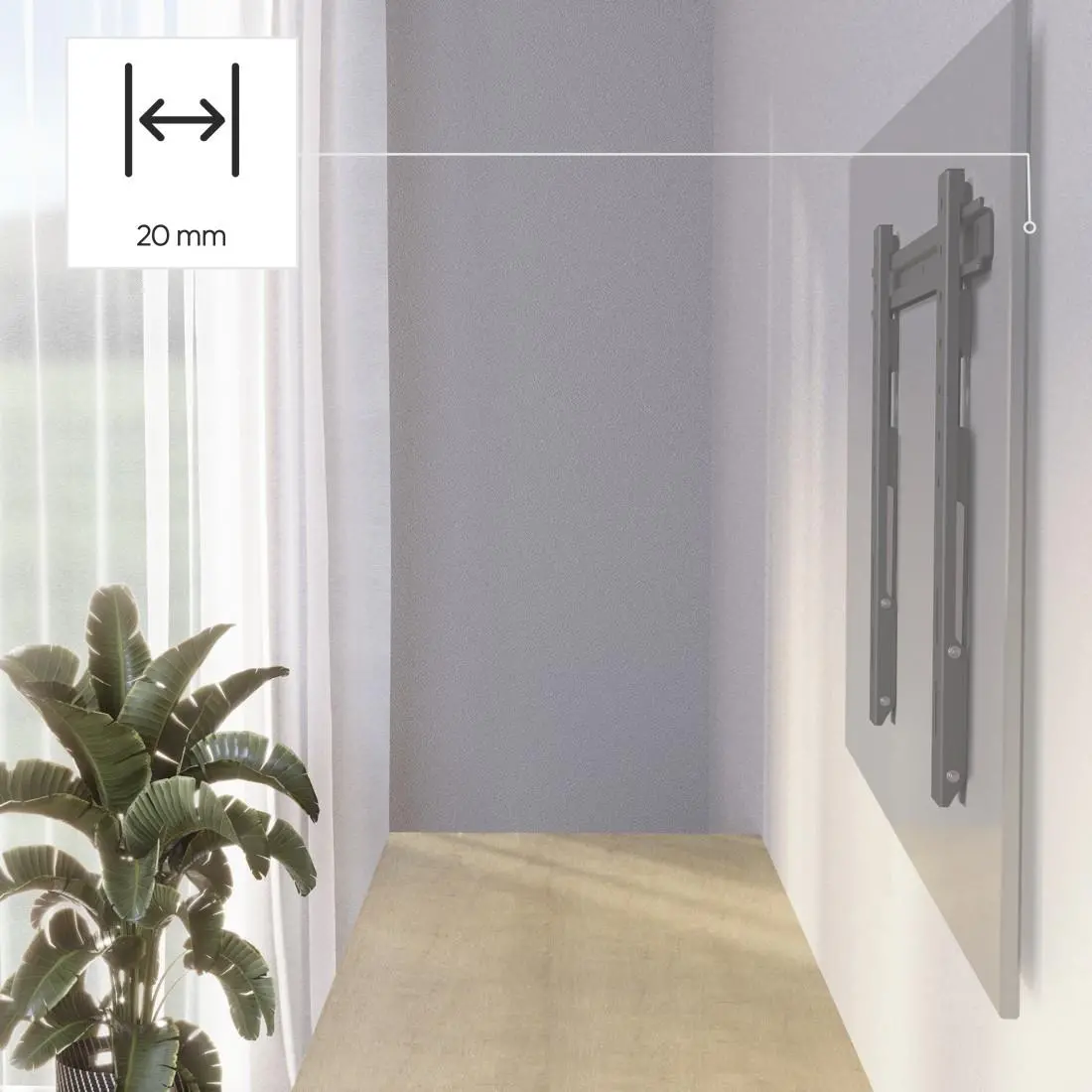 Επιτοίχια βάση τηλεόρασης Hama TILT "Ultraslim", 229 εκ. (90"), 220846 - image 6