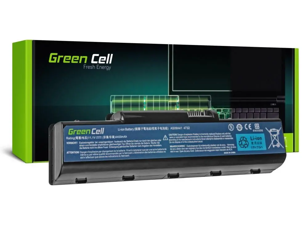 Батерия за лаптоп GREEN CELL, Acer Aspire 5532 5732Z 5734Z eMachines E525 E625 E725 G430 G525 G625 AS09A31 AS09A41, 11.1V, 4400mAh