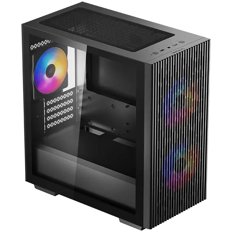 DeepCool MATREXX 40 3FS MATX Case, Mini-ITX / Micro-ATX , 1xUSB2.0, 1xUSB3.0, 1xAudio, 120mm pre-installed fan,ABS+SPCC+Tempered Glass, Mesh Panel DP-MATX-MATREXX40-3FS