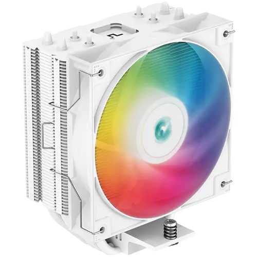 DeepCool AG400 WH ARGB, CPU Air Cooler, 1x120mm ARGB PWM Fan, TDP 220W, 4 Heatpipes, White, LGA1700/1200/115x, AMD AM5/AM4, 125x92x150 mm(LxWxH), 2Y, R-AG400-WHANMC-G-2