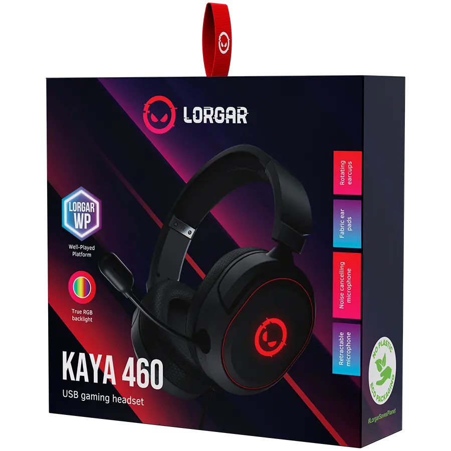 LORGAR Gaming Headset Kaya 460 USB RGB Black - image 5