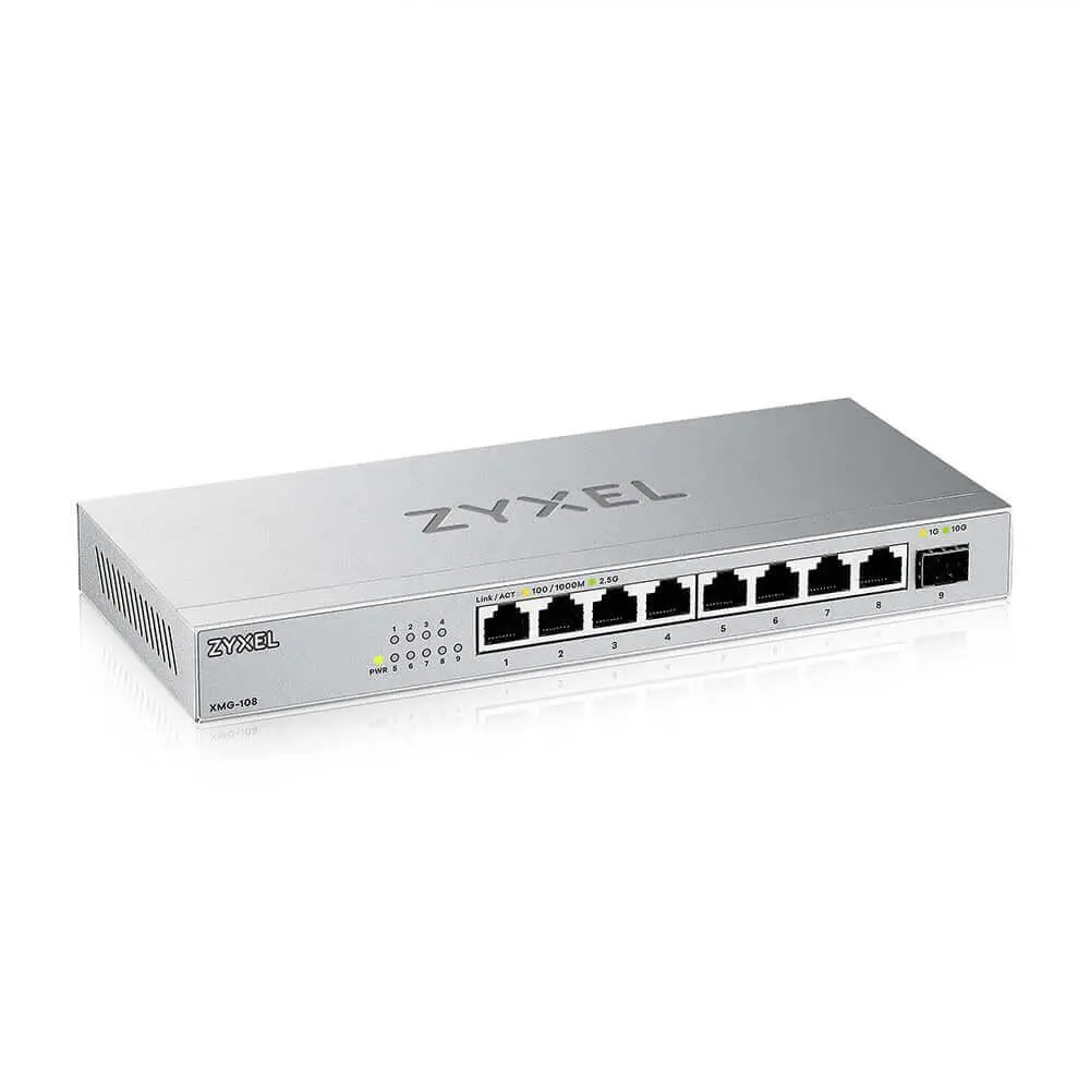 Комутатор, ZyXEL XMG-108 8 Ports 2,5G + 1 SFP+ Desktop MultiGig unmanaged Switch