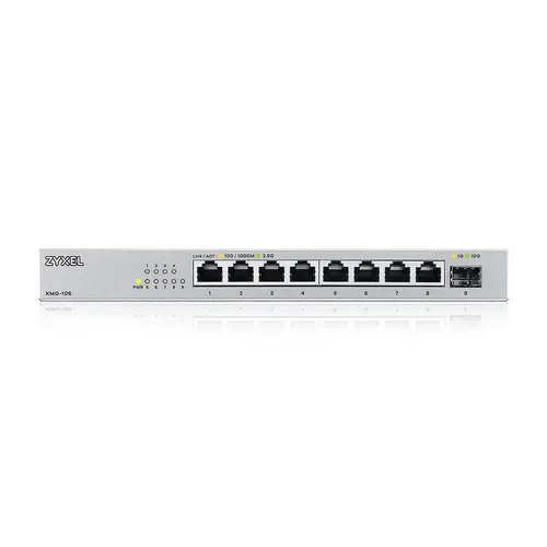 Комутатор, ZyXEL XMG-108 8 Ports 2,5G + 1 SFP+ Desktop MultiGig unmanaged Switch - image 1