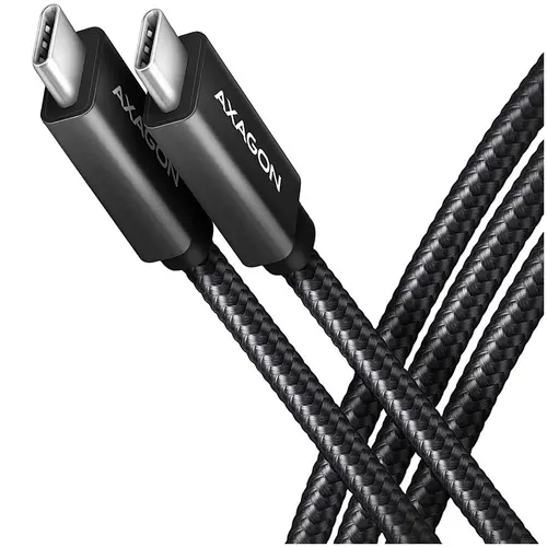 Axagon Data and charging USB 3.2 Gen 1 cable length 2 m. PD 60W, 3A. Black braided.